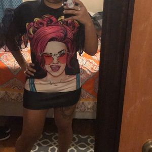 Little black Graphic dress NWT